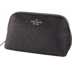 NWT Black Glitter Kate Spade New York cosmetic bag